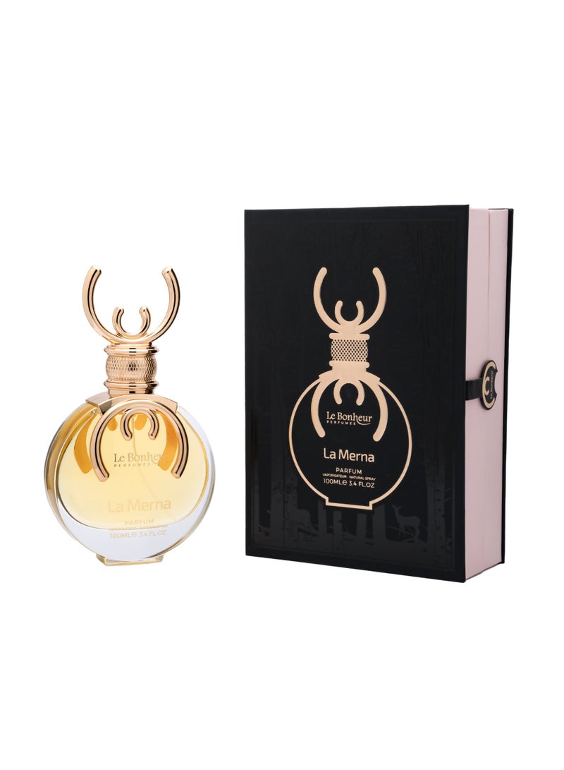 Le Bonheur Perfumes LA MERNA Eau De Parfum 100ml Unisex Luxury Fresh Spicy Powdery Floral Long Lasting Perfume Spray with Cardamom, Sweet Pineapple, Violet Iris, Clean Musk for Men Women - Image 1